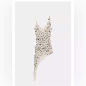 Zara Elegant Cream and Black Asymmetrical lace top